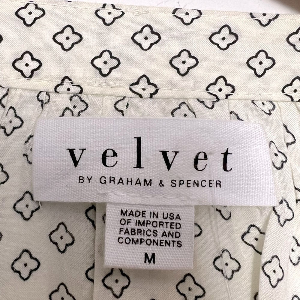 Velvet by Graham & Spencer Modern Tiny Floral Patterned Cream Blouse NEW Scandi - Picture 3 of 13